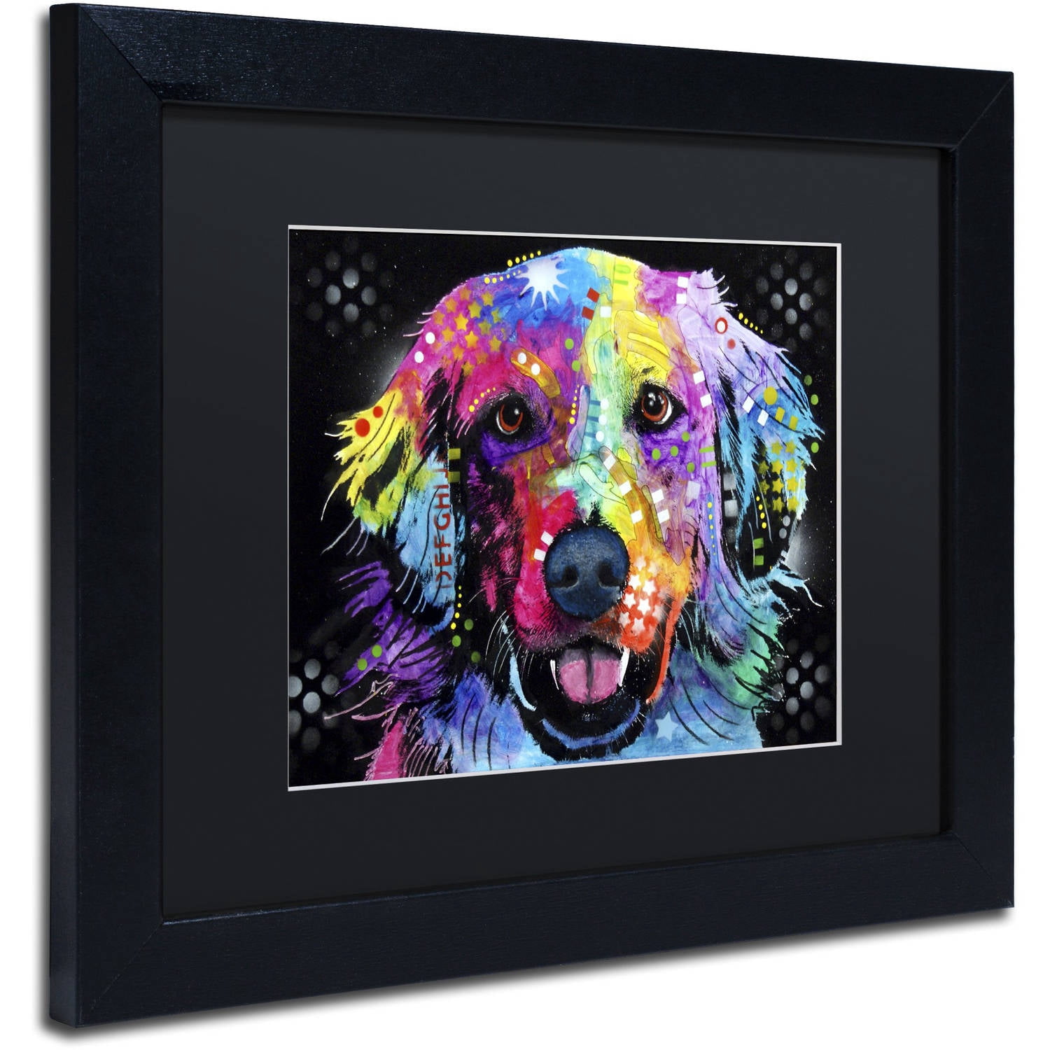 Trademark Fine Art "Golden" Canvas Art by Dean Russo, Black Matte, Black Frame