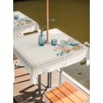thumbnail image 2 of Outdoor Tablecloths with Umbrella Hole & Zipper, Summer Coastal 54x54 Inch Square Tablecloths, Nautical Beach Marine Life Beige Striped Waterproof Table Cloth, Patio/Pool/Picnic Table Covers, 2 of 8