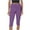 Purple, variant on Bermuda Shorts for Women Ladies' Stretchy Waistband Leggings Slim Fit Casual Summer Jean Shorts S-XL