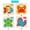 4 Pcs, variant on Wooden Ocean Animal Chunky Jigsaw Puzzles for Toddlers 1-5, Montessori Preschool Educational Toys, Fine Motor Skills Hand Eye Coordination Learning Game, Non-Toxic Safe Wood Gift for Boys Girls Kids