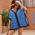 thumbnail image 2 of Blue Crocodile Pattern Women's Swimsuit Coverup Summer Beach Cover Up Bathing Suit Dress, 2 of 6