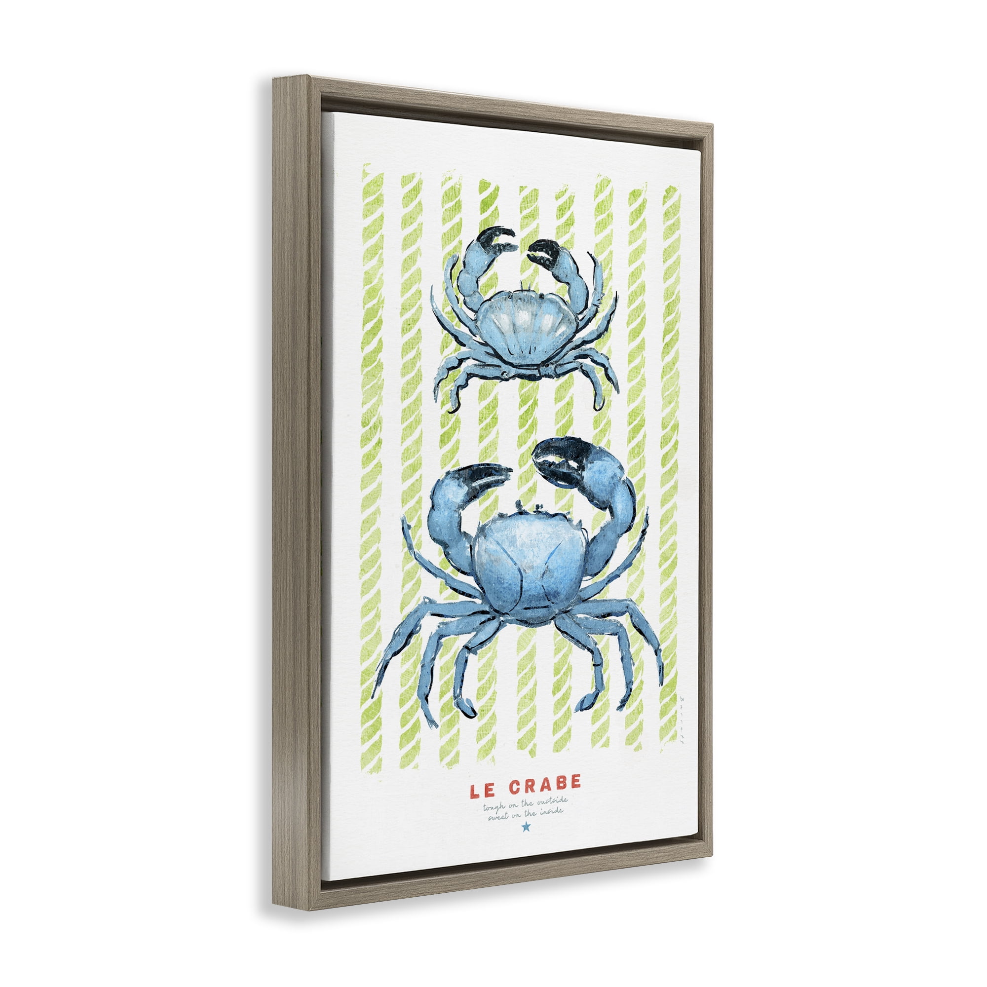 Stupell Industries Modern Bistro Crabs Brown Framed Floater Canvas Wall Art, design by Chad Barrett