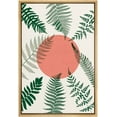 thumbnail image 1 of PixonSign Framed Canvas Print Wall Art Mid-Century Green Floral Forest Plant Red Circle Abstract Shapes Illustrations Modern Art Decorative Minimal for Living Room, Bedroom, Office - 16"x24" Natural, 1 of 5