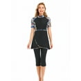 thumbnail image 1 of KXCFCYS Maillot de Bain Modeste à Manches Courtes Burkini Islamique Hijab pour Femmes, 1 of 7