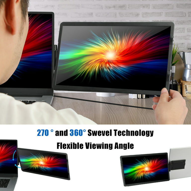  14 Inch Triple Portable Monitor 1080P@60Hz Laptop Screen  Extender for Dual Monitor Display, Portable Triple Screen for 14-17  Laptop, Support Windows, Chrome, Mac System : Electronics