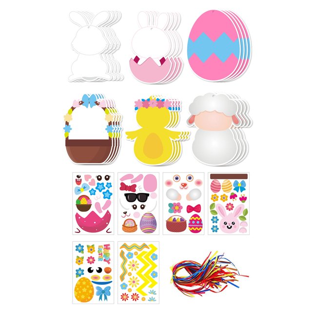 segolike Easter Stickers Set Decals, Make Your Own Face Stickers, Easter Decoration Games