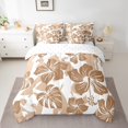 thumbnail image 2 of Feelyou Summer Palm Leaf Bedding Comforter Set 7pcs for Teens, Brown Flower Floral Print Queen Bedding Sets, Plant Brotanical Reversible Queen Sheet Sets, Super Cozy Room Decor, 2 of 8