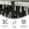 thumbnail image 4 of BizChair Commercial Grade 24" High Copper Metal Indoor-Outdoor Counter Height Stool with Back with Black Poly Resin Wood Seat, 4 of 12