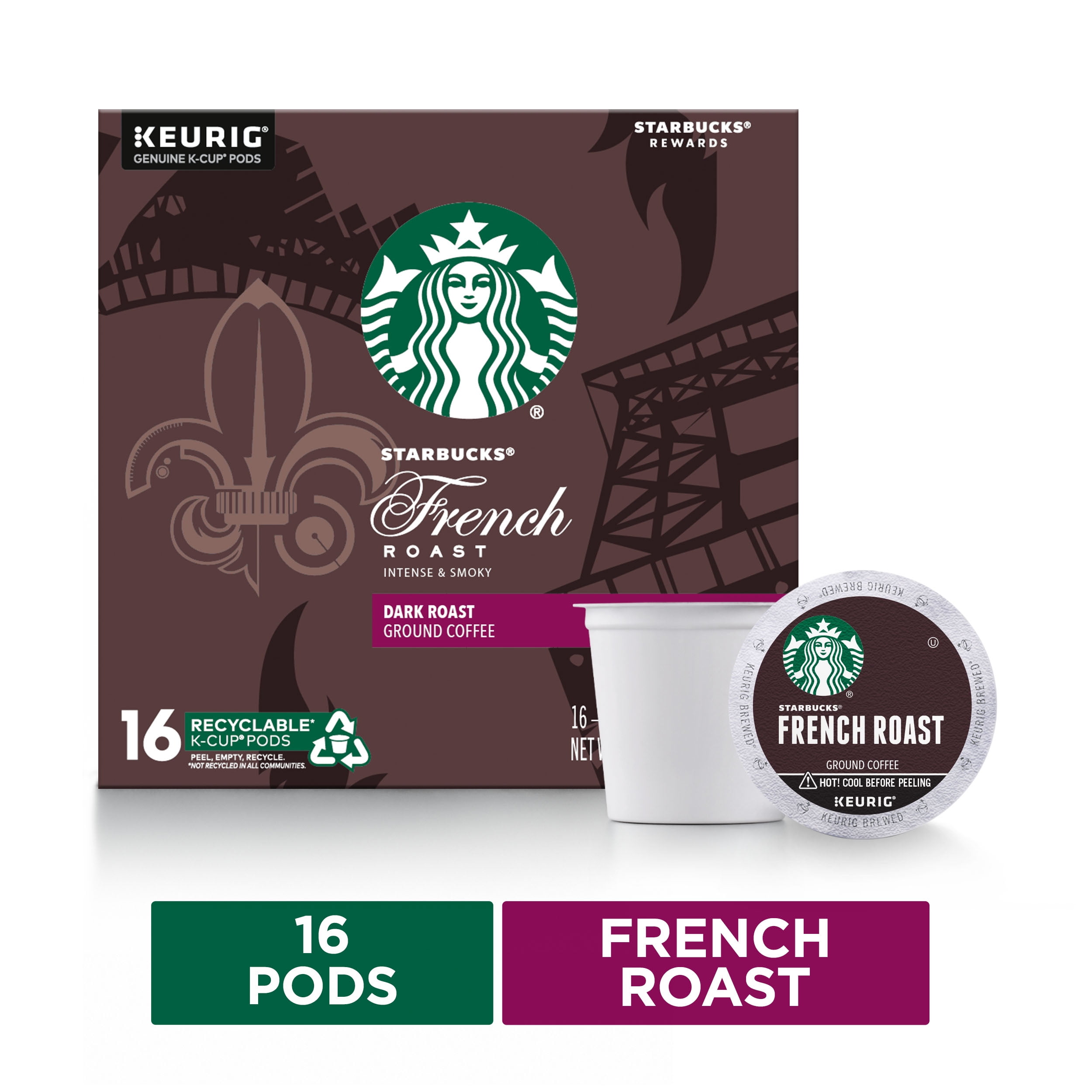 Starbucks Dark Roast KCup Coffee Pods — French Roast for Keurig