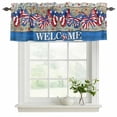 thumbnail image 2 of 2 Pack Valances for Windows, Independence Day Window Valances for Living Room/Bedroom/Bathroom, Farmhouse American Flag Butterflies Wood Light Filtering Kitchen Curtain Valance 60"W x18" L, 2 of 9