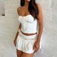 thumbnail image 4 of Conjunto elegante de dos piezas para mujer: top sin tirantes con falda plisada asimétrica de doble capa, 4 of 8