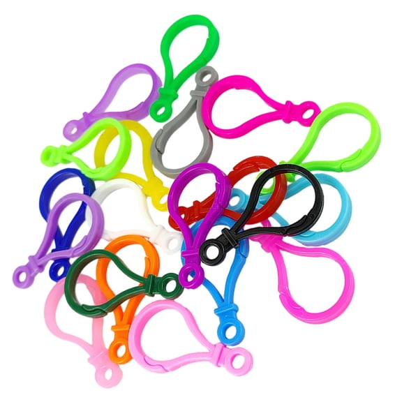 TABLZONE 100Pcs Keychain Hooks for Crafts Assorted Color Key Chain Clips Prevent Key Loss Decorations