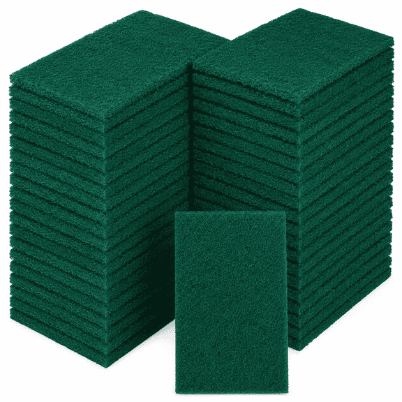 40 Pcs Reusable Scouring Pads, 4x6 in Green Dish Scrubber Scouring Pads for Dishwashing, Kitchen Cleaning and Stainless Steel Grill Maintenance