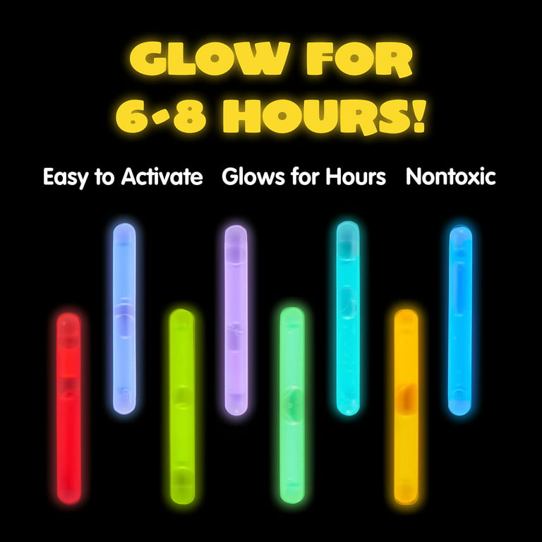 JOYIN 200 PCS Mini Glow Sticks Bulk with 8 Colors for Party Supplies,  Glow-in-The-Dark, Easter Party Favor 