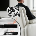 thumbnail image 6 of SCRAWLGOD Cow Flame Print White Black 1 Piece Recliner Headrest Cover Waterproof Anti-Slip Couch Headrest Protector Protective Easy Care Sofa Head Covers 17x27 in, 6 of 7