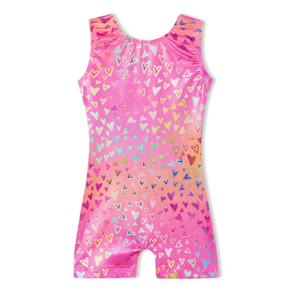 Gymnastics Leotards for Girls Pink Sparkle One Piece Size 6-7 Years Old Biketard Sleeveless Unitards