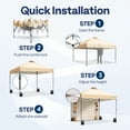 thumbnail image 3 of SPECSTAR 8'x8' Pop Up Canopy, One Push Set-up Tent with 1 Sidewall forOutdoor, Beige, 3 of 8