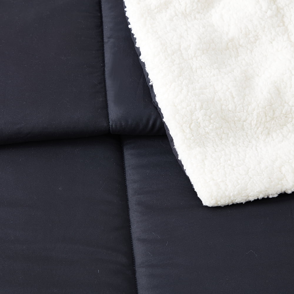 Serta So Cozy 5-Piece Sherpa Reverse Comforter Set, Black, King