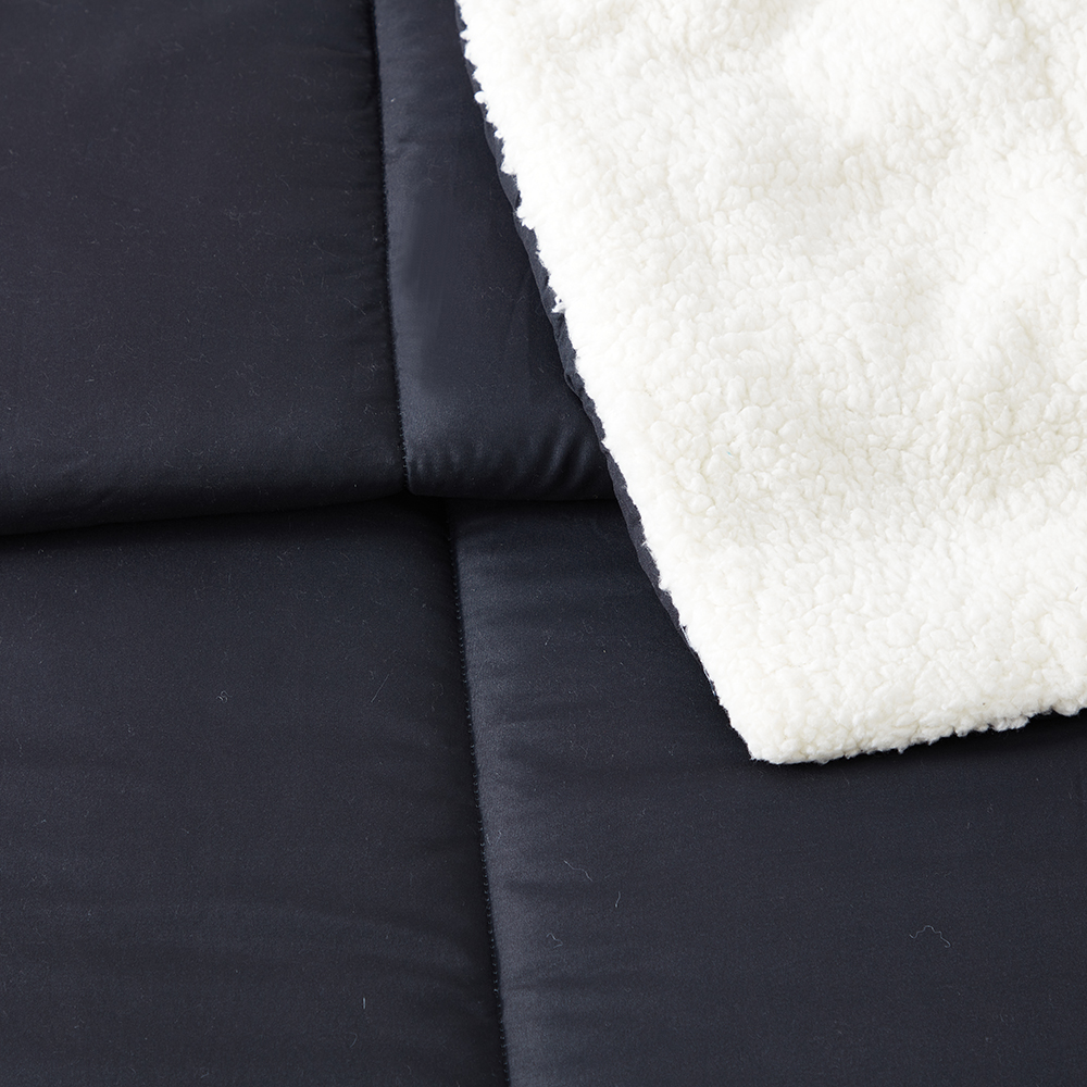 Serta So Cozy 4-Piece Sherpa Reverse Comforter Set, Black, Twin - image 3 of 8
