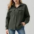 thumbnail image 5 of felwors Women's Utility Button-Down Shirt - Multi-Pocket Long Sleeve Workwear Blouse for Outdoor & Casual Wear AG, L, 5 of 7