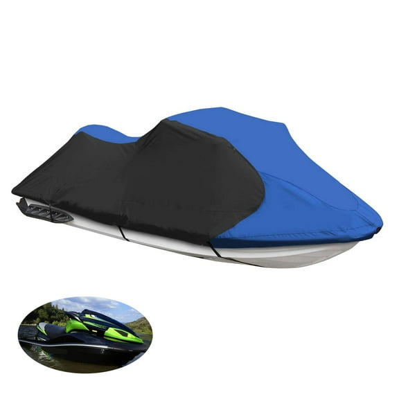 PET-U Watercraft Jet Ski Top Cover 600D Waterproof Trailerable Heavy Duty Polyester PWC  Blue Black