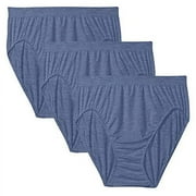 Bali Comfort Revolution Women`s Microfiber Seamless Hi Cut Panty - Best-Seller (Pack of 3) 3 Classic Denim