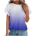 thumbnail image 1 of Plebaso Hauts d'Été pour Femmes T-Shirts à Œillets Mode Décontracté Manches Courtes Blouses Amples Dégradées, 1 of 7
