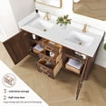 thumbnail image 5 of Jakarta 60" Bath Vanity in Aged Dark Brown Oak with Silk White Quartz Stone Top, 5 of 15