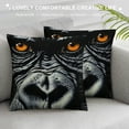 thumbnail image 3 of Shiartex Modern Throw Pillow Cushion Cover, Close up Gorilla Portrait with Orange Eyes Zoo Jungle Animal Wild Money Graphic, Decorative Square Accent Pillow Case, White, 3 of 5