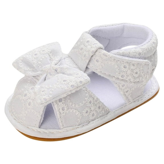 Baby Sandals Girl Sneakers Pattern Cute Bow Decoration Hook Loop Breathable Sandals Girls Beach Shoes,Size 12 Months-18 Months