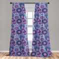 thumbnail image 5 of Ambesonne Purple Curtains, Circular Dots Pattern, Pair of 28"x84", Multicolor, 5 of 5