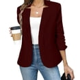 thumbnail image 6 of HNMKIU Solid Long Sleeve Button Knit Cardigan Jacket Casual Formal Womens Open Front Cover Up RD2 - XXL, 6 of 8