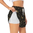 thumbnail image 3 of Lsque Christmas Gold Deers1 Printed Women's Running Shorts with Liner Pockets,Elastic Quick Dry Workout Athletic Gym Yoga Shorts,Womens High Waist Shorts-X-Large, 3 of 9