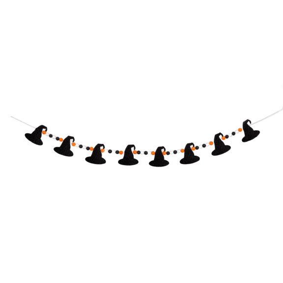 Witch Halloween Decorations with Wood Beads Tassel, Hanging Halloween Decorations for Spooky Home Decor, Halloween Party Supplies for Table Mantel, 1 Piece