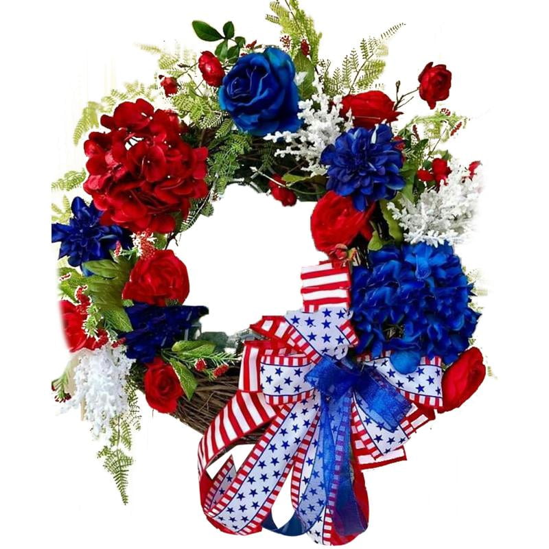 Ring Wreath July 4th Home Decorations Wreath For Patriotic Independence Day  And Red White Blue Wreath Stands for Cemetery - AliExpress