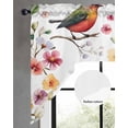 thumbnail image 2 of Colorful Flowers Swag Valances for Windows, Small Curtains Drapes, Pastoral Floral Colorful Birds Kitchen Window Curtains Over Sink Rod Pocket Window Treatment Valance for Bedroom/Bathroom 56"x36", 2 of 5