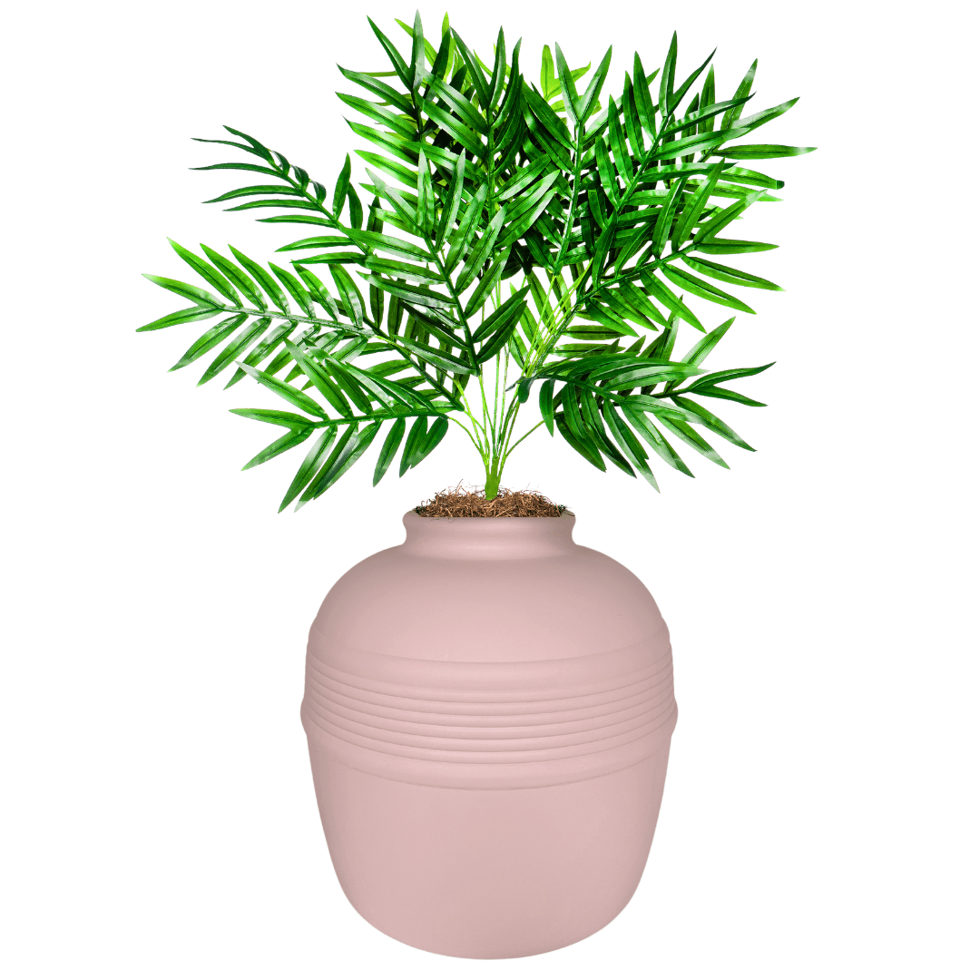 Good Pet Stuff Hidden Cat Litter Box Enclosure with Artificial Plant, Odor Filter System, Reusable Tray, Original Round Planter, Essentials Kit, Pink