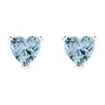 thumbnail image 3 of 1.5 ct Push-Back Stud Earrings for Women | 6.0mm Heart Cut Natural Sky Blue Topaz | 18K White Gold, 3 of 5