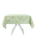 thumbnail image 4 of BalsaCircle 54" x 54" Sage Green Gold Metallic Geometric Design Square Polyester Table Overlay, 4 of 8