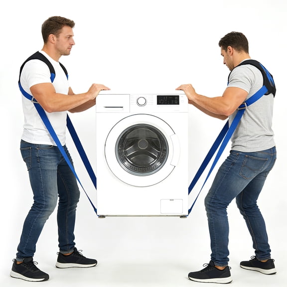 Moving Straps for Furniture, 2‑Person Lifting System with Back Support, 800 lb Capacity — Heavy‑Duty Nylon‑Like Material, Blue