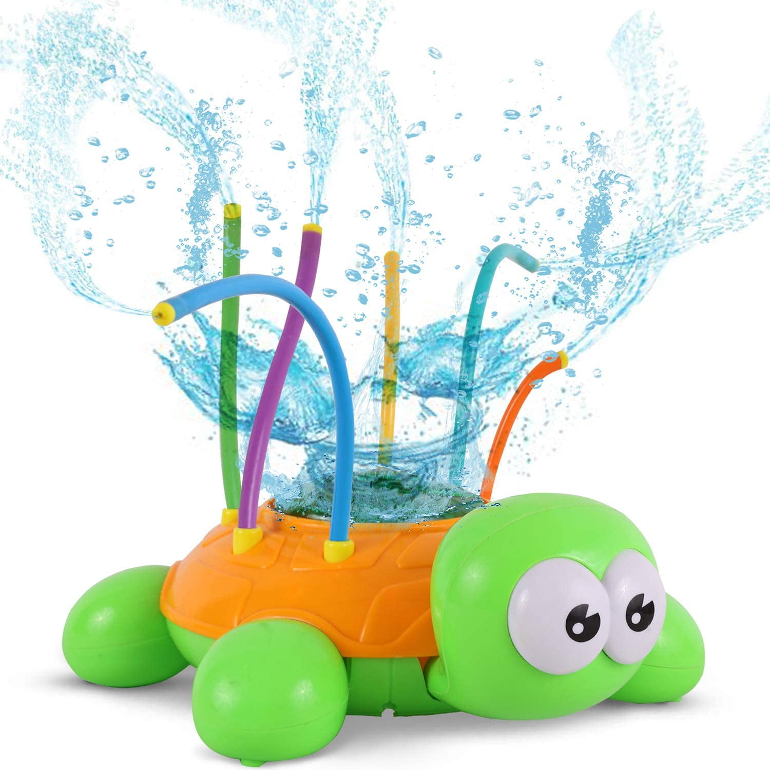 MAOJIE Outdoor Water Spray Sprinkler for Kids Backyard Spinning Ladybug Sprinkler Toy Splashing Fun