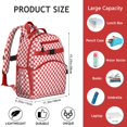 thumbnail image 6 of White Red Checkered Backpack for School,Cute School Bag,Schoolbag with Adjustable Shoulder Straps & Padded Back,15.25"x11.5"x5.25", 6 of 6