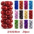thumbnail image 2 of 24pcs 3/4/6cm Christmas Decorations Balls Multicolor Xmas Tree Balls Large Christmas Baubles Ornament Ball Party Home Garden Dec, 2 of 5