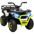 thumbnail image 2 of Qaba 12V Kids ATV, Battery Powered 4 Wheeler Quad with Spring Suspension Wheels, Rear Storage Basket, Lights, Music, Green, 2 of 9