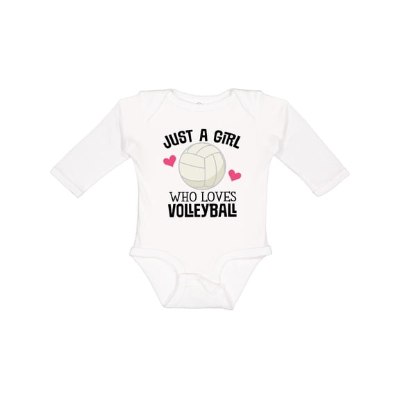Inktastic Just A Girl Who Loves Volleyball Girls Long Sleeve Baby Bodysuit