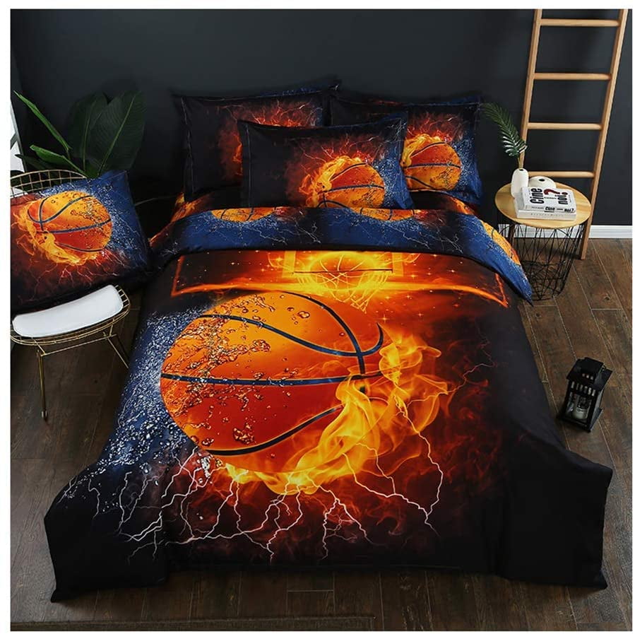 3d Basketball Fire Duvet Cover Bedding, Duvet Covers That Look Like Quilts