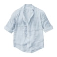 thumbnail image 6 of Yaoyar Mens Linen Shirts Casual Long Sleeve Hippie Yoga Tops Lightweight Summer Beach T-Shirt, 6 of 6