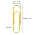 thumbnail image 2 of Unique Bargains Paper Clips 3.9 Inch Vinyl Coated for Office Home Yellow Count 40, 2 of 6