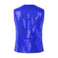 thumbnail image 2 of Fldy Kids Boys Girls Hip-hop Jazz Dance Costume Sequins Jacket Vest Waistcoat Stage Performance Party Royal Blue 80, 2 of 5