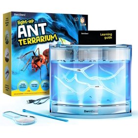 Dan&Darci Light-up Ant Farm Terrarium Kit for Kids &ndash; LED Ant Habitat for Live Ants with Nutrient Rich Gel - Watch Ants Dig Their Own Tunnels- Nature Learning, Science Toys, Gift for Boys & Girls